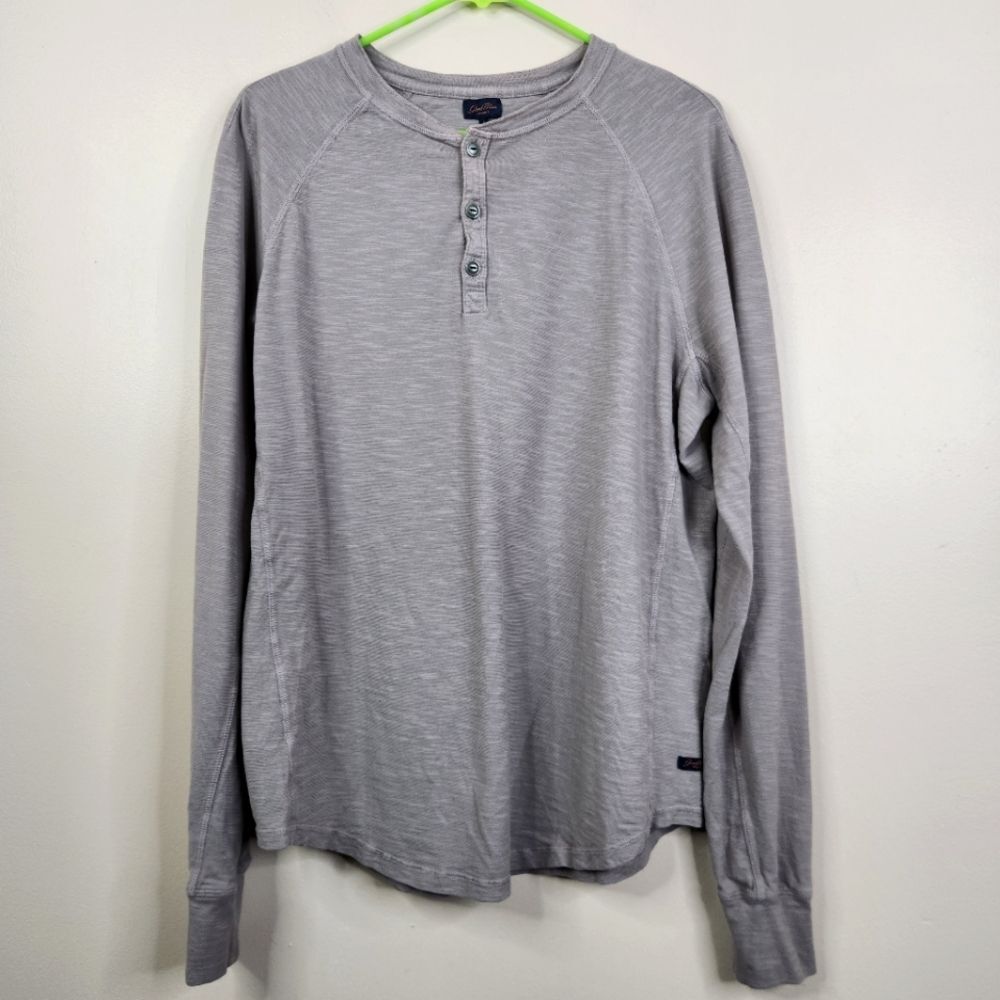 Good Man Brand Long Sleeve Cotton Henley Tee Shirt Large